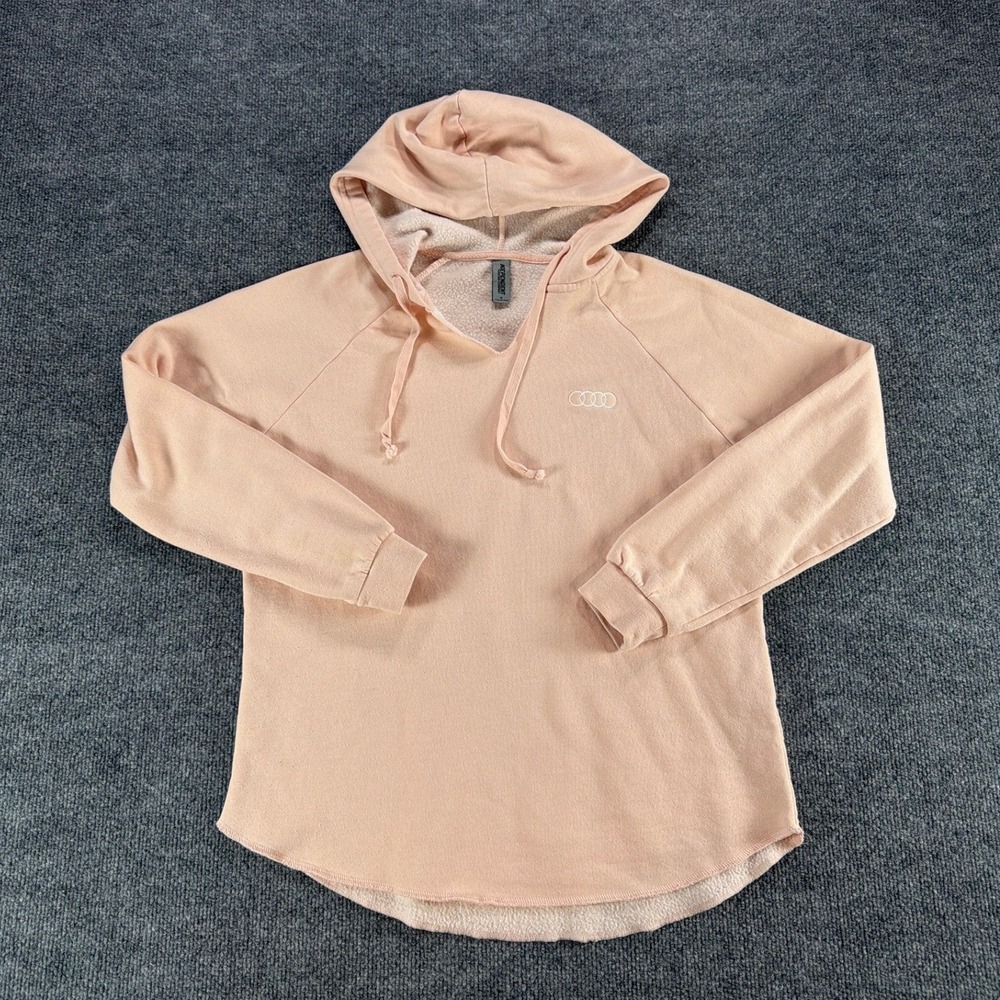 Audi Hoodie Peach Pink Raglan Sweatshirt Womens S Independent Trading Co Auto